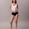 Slip a vita alta in cotone elasticizzato a costine Slip a vita alta in cotone elasticizzato a costine