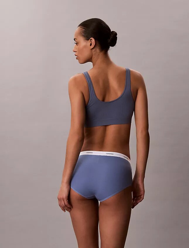 Slip a vita alta in cotone elasticizzato a costine Slip a vita alta in cotone elasticizzato a costine