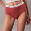 Slip a vita alta in cotone elasticizzato a costine Slip a vita alta in cotone elasticizzato a costine
