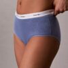 Slip a vita alta in cotone elasticizzato a costine Slip a vita alta in cotone elasticizzato a costine