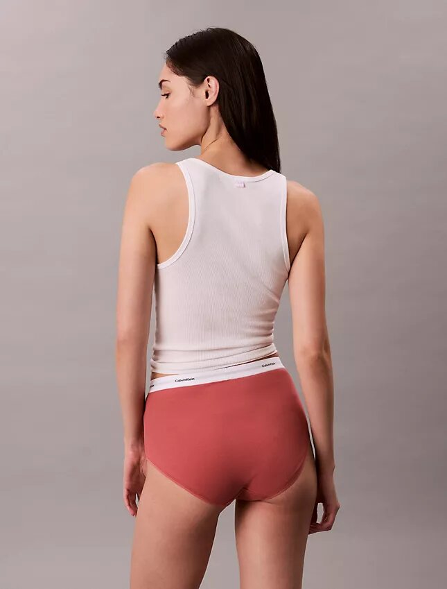 Slip a vita alta in cotone elasticizzato a costine Slip a vita alta in cotone elasticizzato a costine
