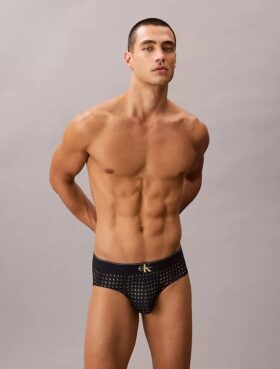 Slip a vita bassa elasticizzato in Microfiber con Monogram grafico