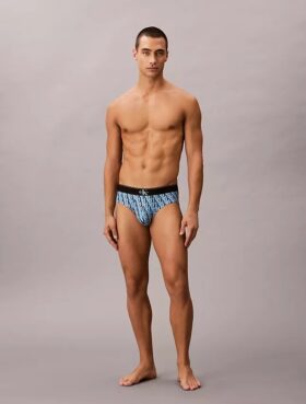 Slip a vita bassa elasticizzato in Microfiber con Monogram grafico