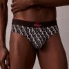 Slip a vita bassa elasticizzato in Microfiber con Monogram grafico Slip a vita bassa elasticizzato in Microfiber con Monogram grafico