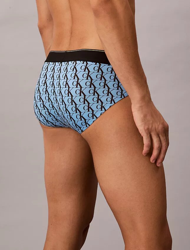 Slip a vita bassa elasticizzato in Microfiber con Monogram grafico Slip a vita bassa elasticizzato in Microfiber con Monogram grafico
