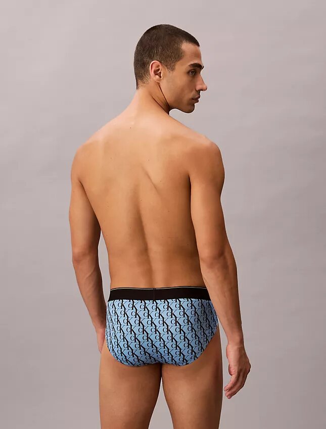 Slip a vita bassa elasticizzato in Microfiber con Monogram grafico Slip a vita bassa elasticizzato in Microfiber con Monogram grafico