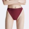 Slip bikini a vita alta in tinta