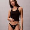 Slip bikini con monogramma grafico e lacci laterali Slip bikini con monogramma grafico e lacci laterali