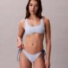 Slip bikini con monogramma grafico e lacci laterali