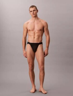 Slip sportivo in microfibra con pizzo