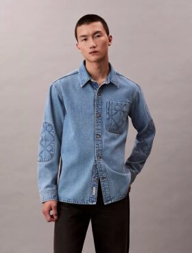 Sovracamicia in Denim con emblema anni ’90