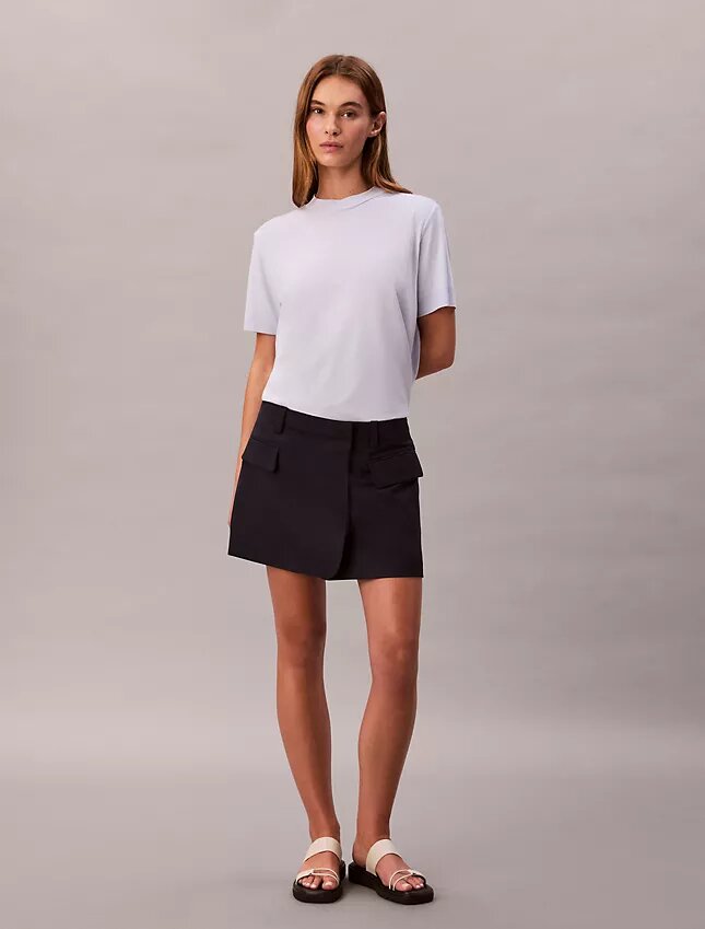 T-shirt a collo alto in maglia fine T-shirt a collo alto in maglia fine