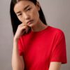 T-shirt a collo alto in maglia fine T-shirt a collo alto in maglia fine