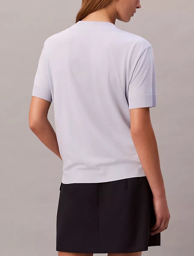 T-shirt a collo alto in maglia fine T-shirt a collo alto in maglia fine