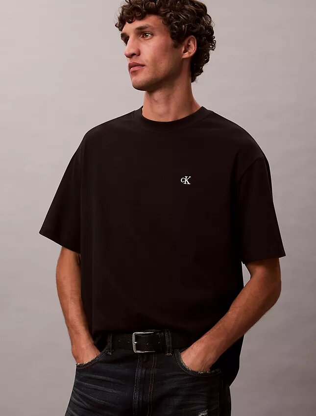 T-shirt a girocollo dal taglio comodo con logo d’archivio T-shirt a girocollo dal taglio comodo con logo d’archivio