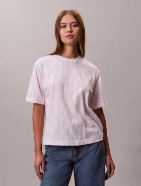 T-shirt boxy con Monogram su tutta la superficie
