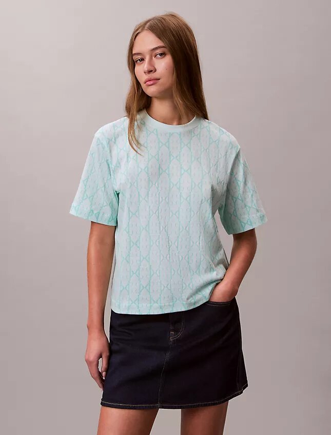 T-shirt boxy con Monogram su tutta la superficie T-shirt boxy con Monogram su tutta la superficie