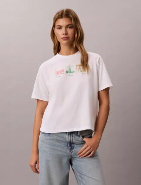 T-shirt Boxy con stampa fotografica di New York