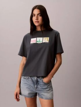 T-shirt Boxy con stampa fotografica di New York