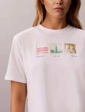 T-shirt Boxy con stampa fotografica di New York
