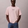 T-shirt classica a girocollo con grafica del logo in tinta sbiadita