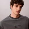 T-shirt classica a girocollo con grafica del logo in tinta sbiadita