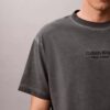 T-shirt classica a girocollo con grafica del logo in tinta sbiadita