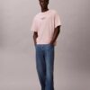 T-shirt classica a girocollo con grafica del logo in tinta sbiadita