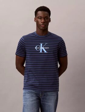 T-shirt classica a righe con grafica Monologo