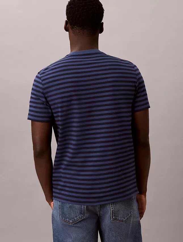 T-shirt classica a righe con grafica Monologo T-shirt classica a righe con grafica Monologo