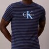 T-shirt classica a righe con grafica Monologo T-shirt classica a righe con grafica Monologo