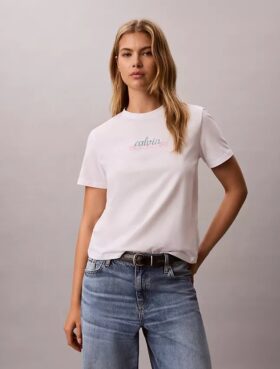 T-shirt classica con grafica a strati del logo