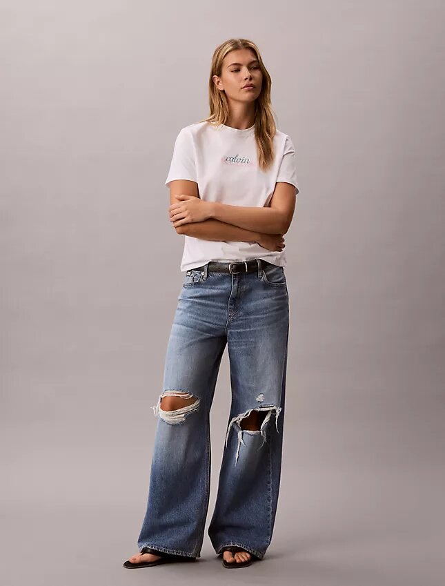 T-shirt classica con grafica a strati del logo T-shirt classica con grafica a strati del logo