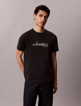 T-shirt classica con grafica City Skyline