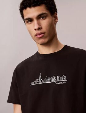T-shirt classica con grafica City Skyline