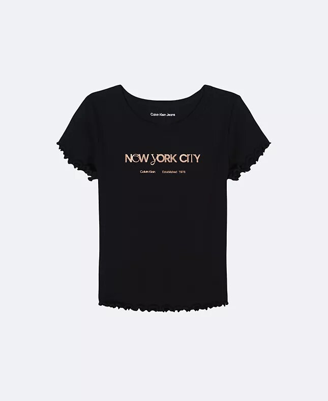 T-shirt classica con grafica del logo New York City per bambine T-shirt classica con grafica del logo New York City per bambine