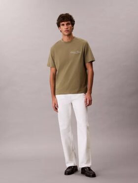 T-shirt classica con grafica e logo in caratteri piccoli