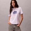 T-shirt classica con grafica floreale sfocata T-shirt classica con grafica floreale sfocata