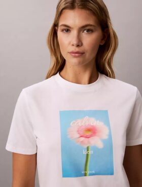 T-shirt classica con grafica margherita