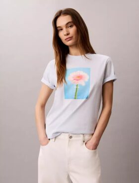 T-shirt classica con grafica margherita