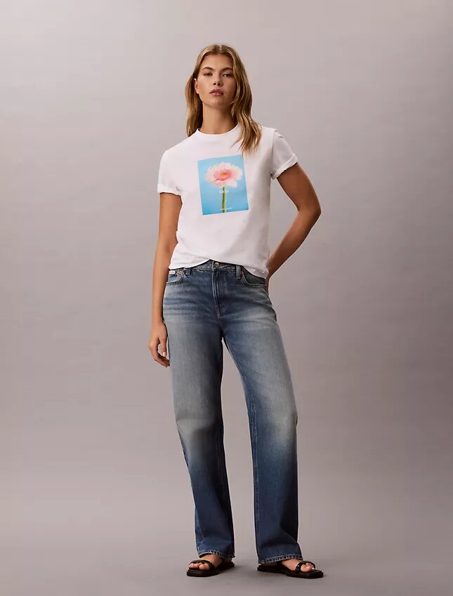 T-shirt classica con grafica margherita T-shirt classica con grafica margherita