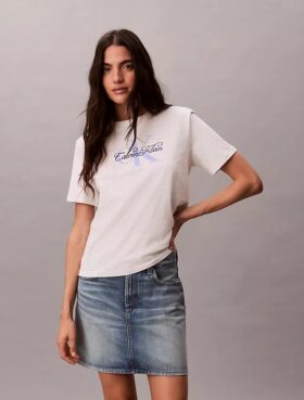 T-shirt classica con grafica Script Monologo