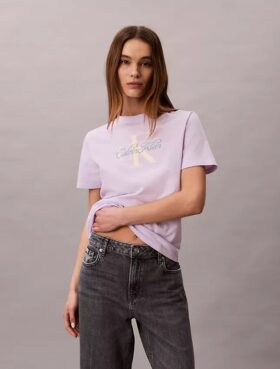 T-shirt classica con grafica Script Monologo