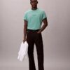T-shirt classica con logo acid wash T-shirt classica con logo acid wash