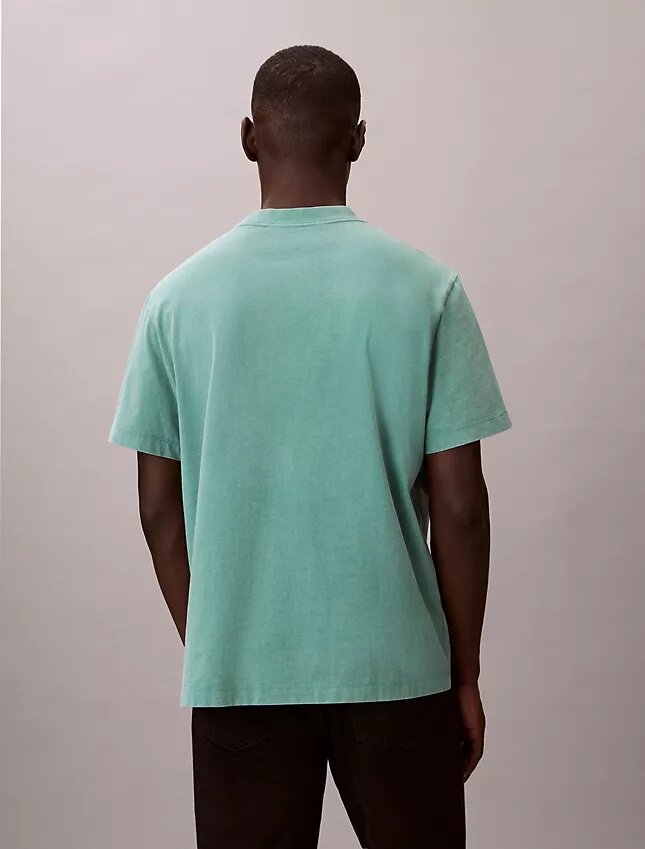 T-shirt classica con logo acid wash T-shirt classica con logo acid wash