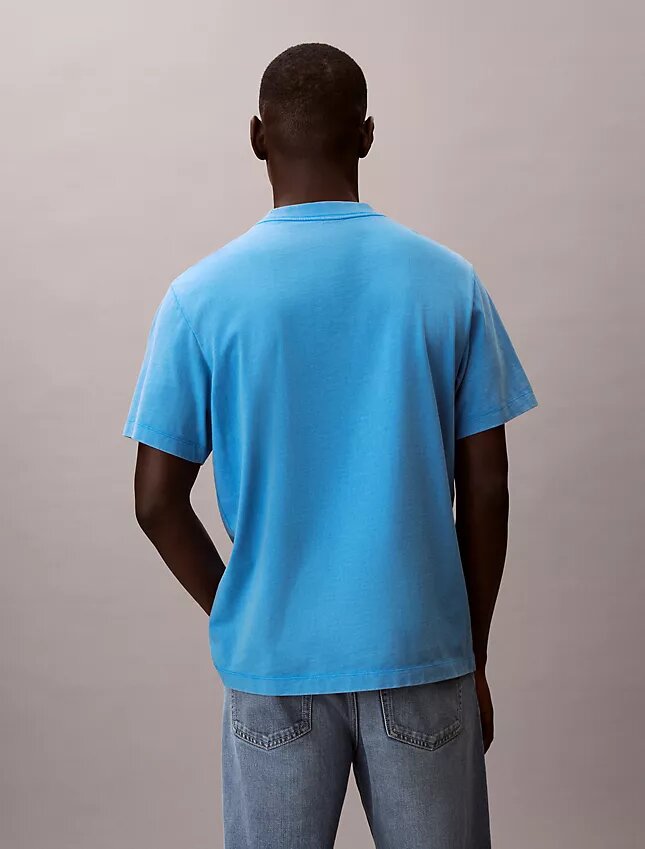 T-shirt classica con logo acid wash T-shirt classica con logo acid wash