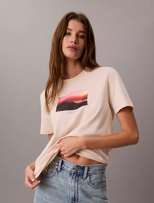 T-shirt classica con logo City Sunset T-shirt classica con logo City Sunset