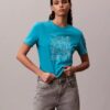T-shirt classica con logo glitterato T-shirt classica con logo glitterato