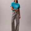 T-shirt classica con logo glitterato T-shirt classica con logo glitterato