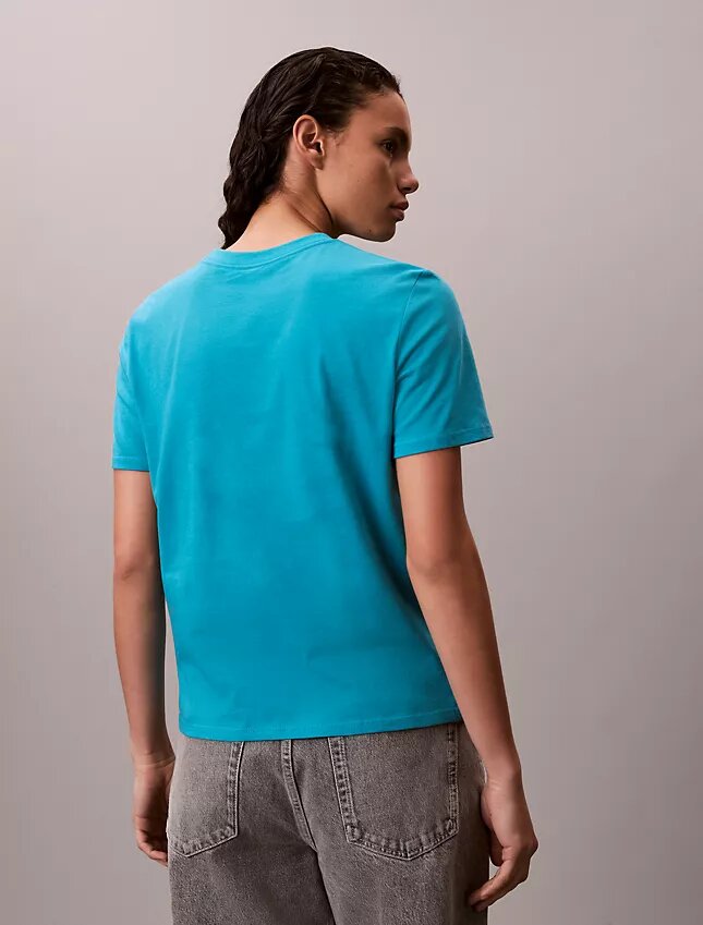 T-shirt classica con logo glitterato T-shirt classica con logo glitterato